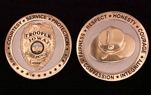 Iowa State Troopers Highway Patrol Police Challenge Coin 